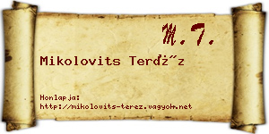 Mikolovits Teréz névjegykártya
